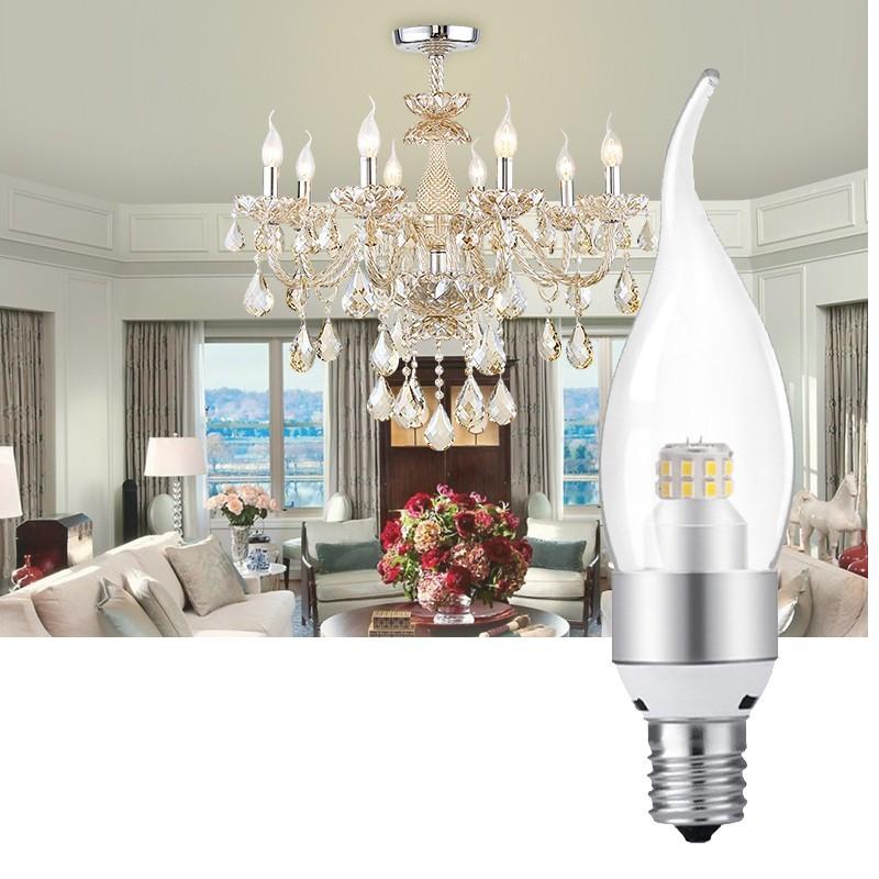 LEDシャンデリア球 調光 360度 全体発光 口金E12/E14/E17/E26 40W相当