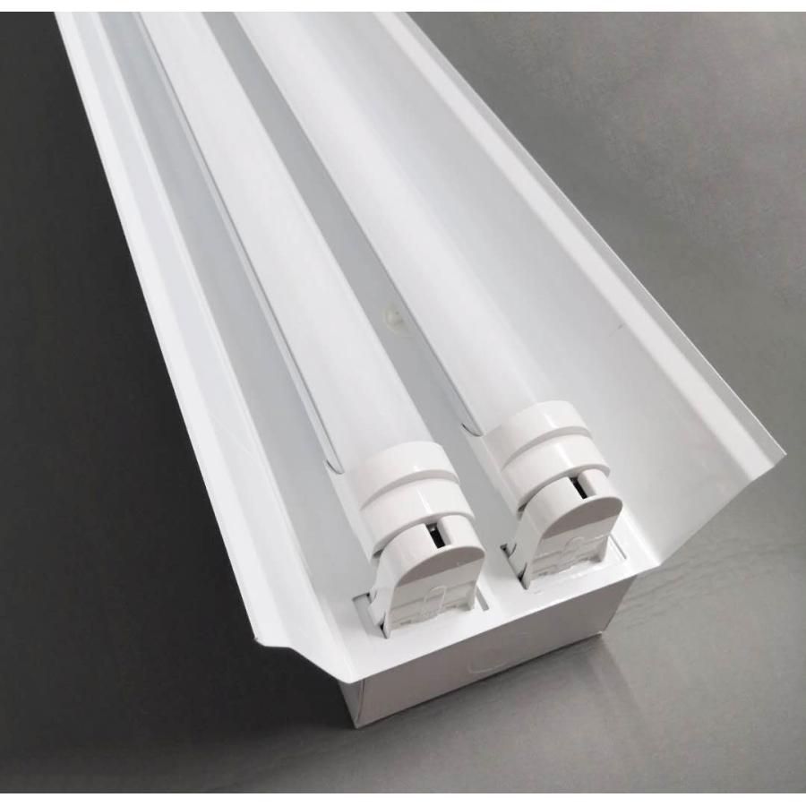 LED蛍光灯器具2灯式 2台セット 笠付トラフ型 8400LM高輝度LED蛍光灯付き 40w形LED蛍光灯専用照明器具 40W形2灯式 LED蛍光灯ベース照明 42WKNF2