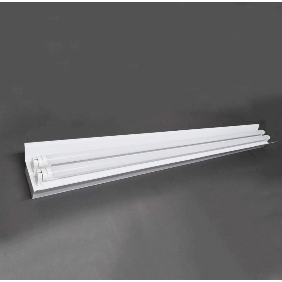 LED蛍光灯器具2灯式 笠付トラフ型 40w形 8400LM高輝度 LED蛍光灯付き LED蛍光灯ベース照明 天井照明2台セット