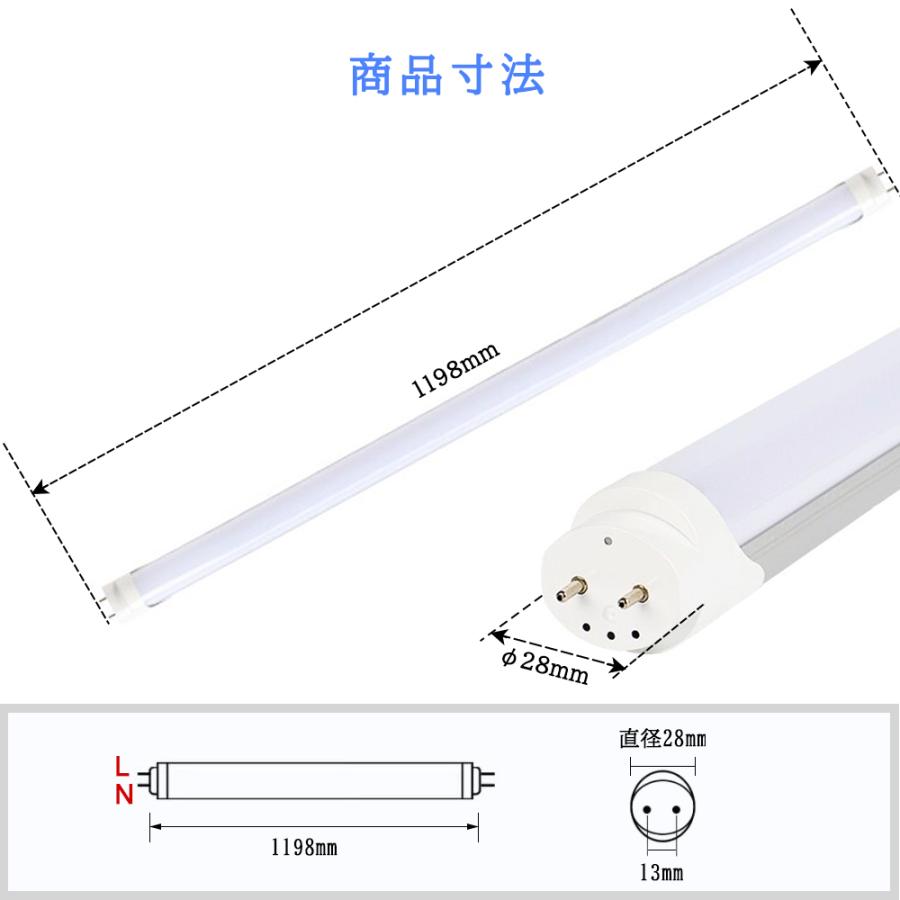 LED蛍光灯 40W形 LED直管蛍光灯 40W形 1198mm 昼光色 昼白色 電球色 直管型 LEDランプ LED照明 高輝度 長寿命 広配光 省エネ 防虫 防塵 両側給電｜sumairuled｜15