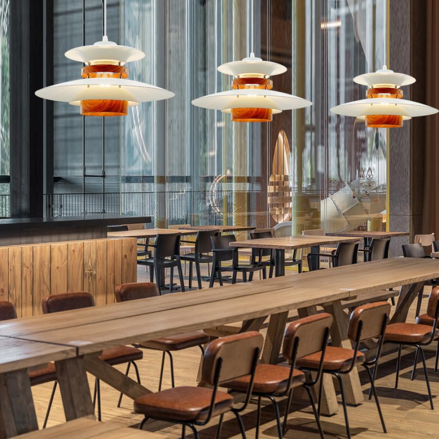 吊り下げ照明 ペンダントライト ナチュラル 多層シェード E26 ホワイト