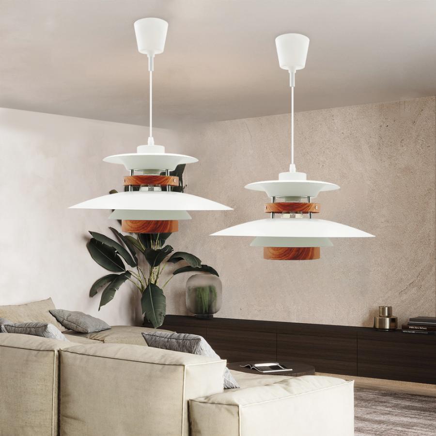 爆買ペンダントライト ナチュラル 多層シェード E26 ホワイト