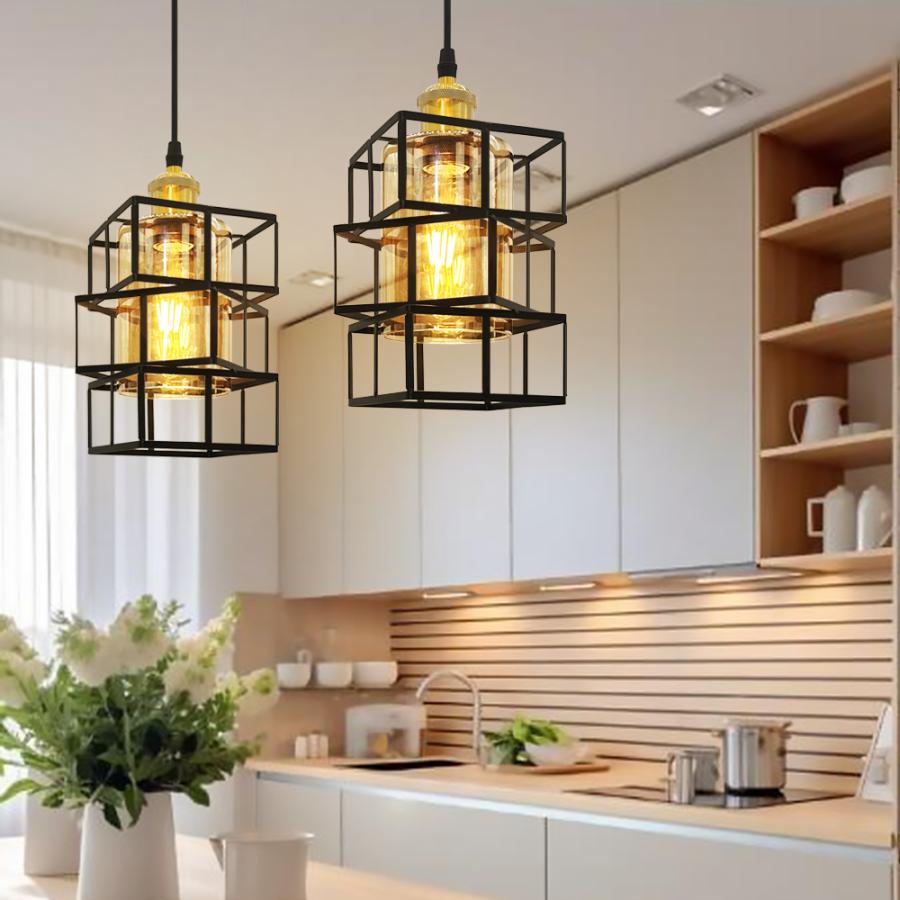 吊り下げ照明 ペンダントライト レトロ ガラス 琥珀色 おしゃれ 吊り