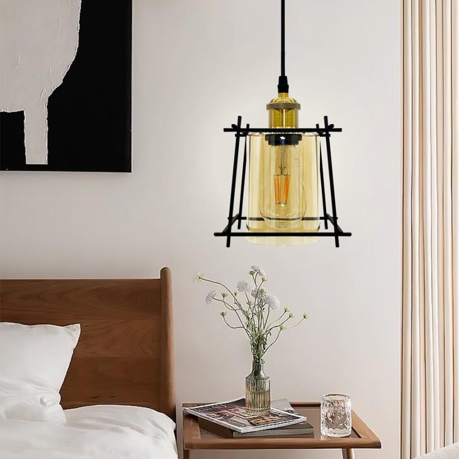 爆買ペンダントライト 和風 ガラス 北欧 レトロ おしゃれ 琥珀色