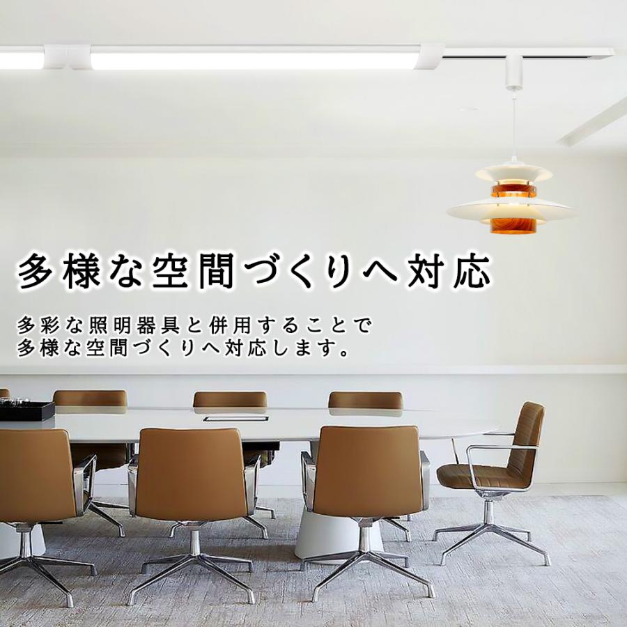 ダクトレール照明 LEDベースライト 1.2M 超薄型タイプ 器具一体型 レールライト 取付簡単 天井照明 防虫 防塵 4台セットの画像