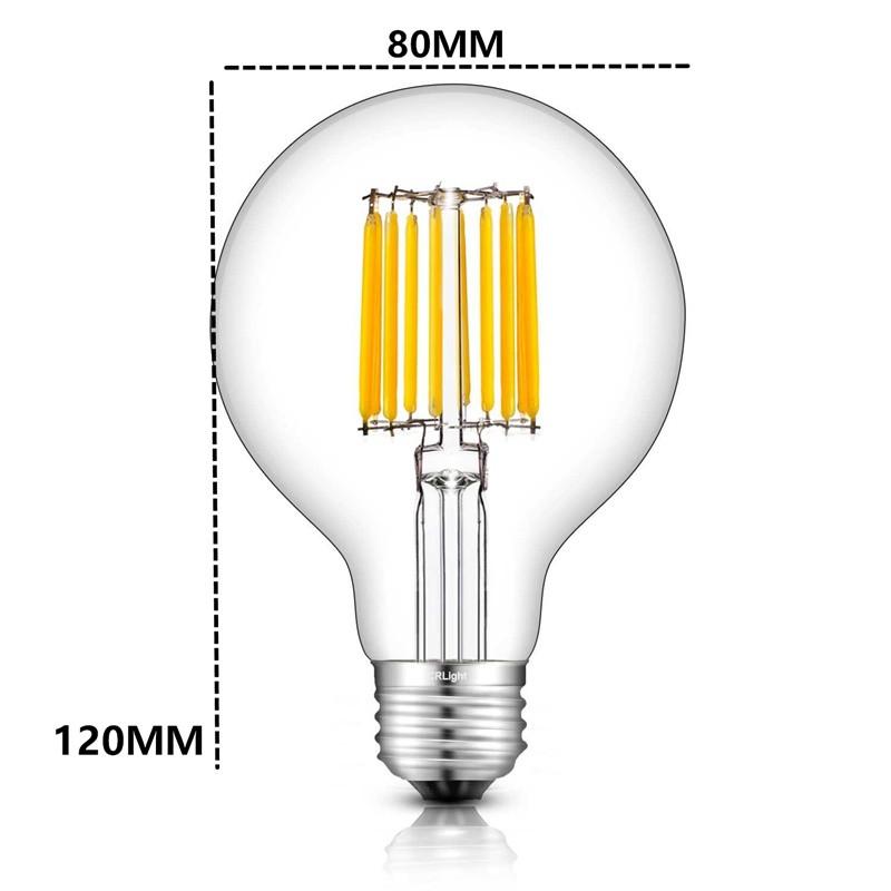LED電球 E26 G80 LEDボール電球フィラメント電球色60W相当エジソン