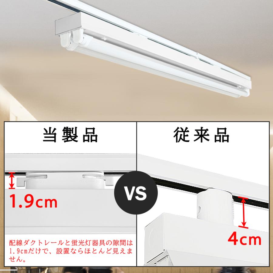 ダクトレール用 LED蛍光灯器具 黒白2色 トラフ型2灯式 配線 ダクトレール用 LED蛍光灯器具 黒白2色 トラフ型2灯式 配線