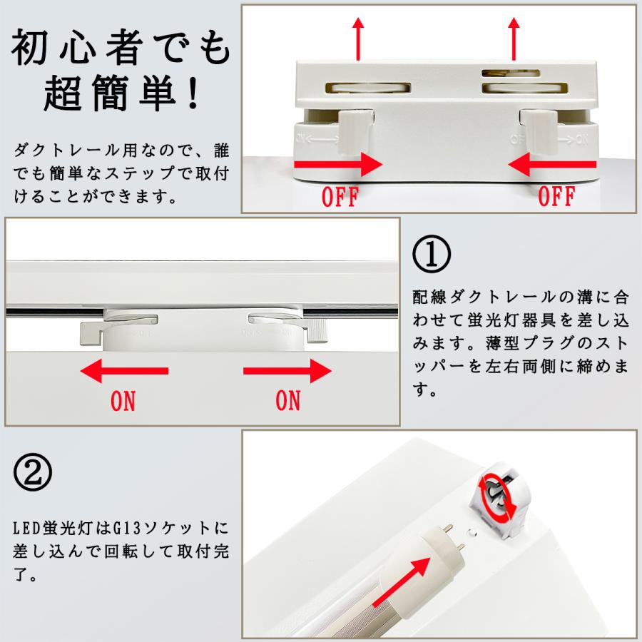 ダクトレール用 LED蛍光灯器具 逆富士1灯式 20W形 40W形 レールライト