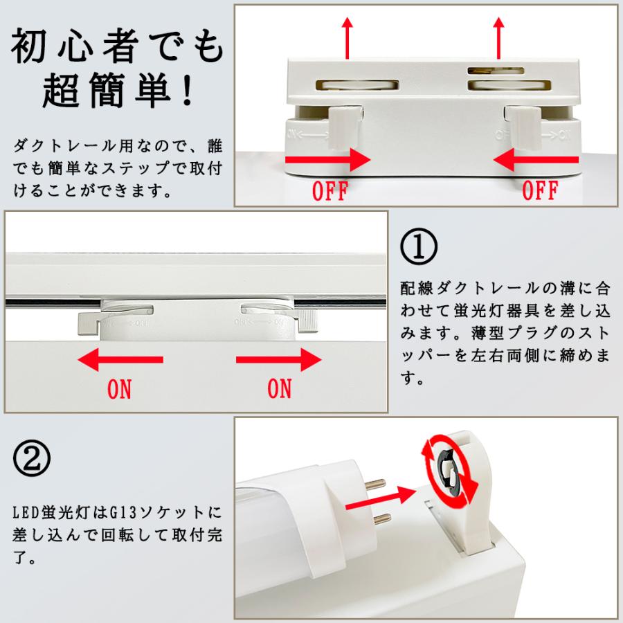 ダクトレール用照明 LED蛍光灯器具 トラフ型1灯式 配線ダクトレール用