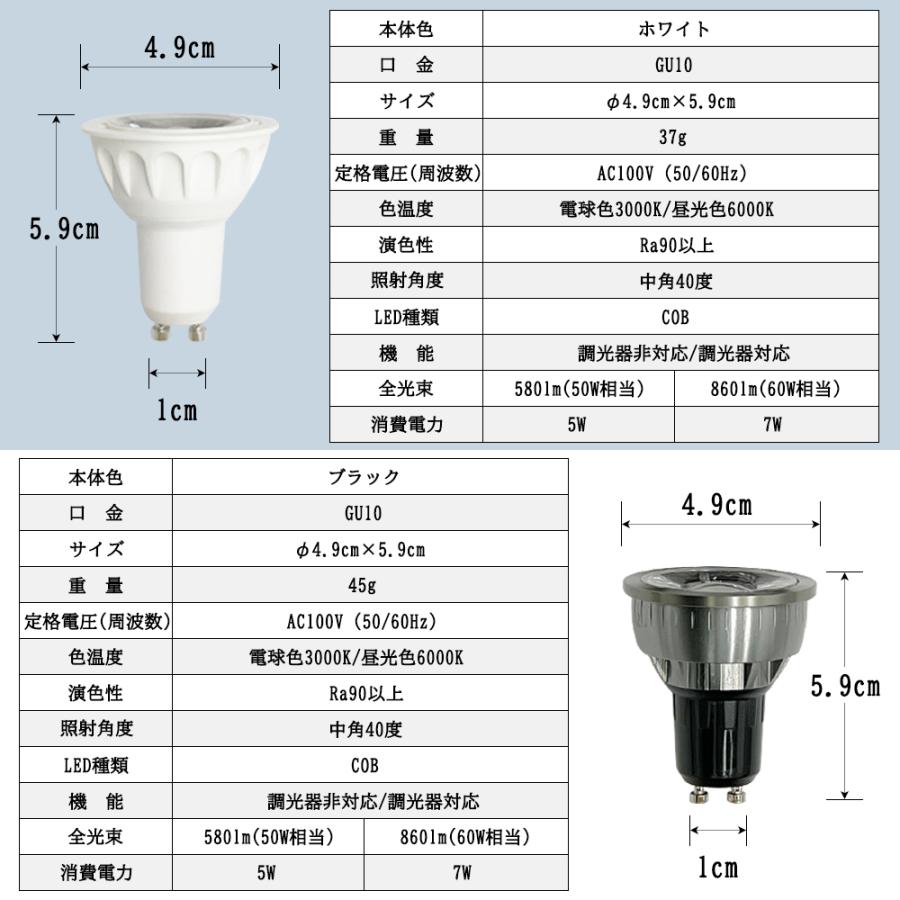 LEDハロゲン電球 GU10口金 LED電球 LEDスポットライト 50W形 60形