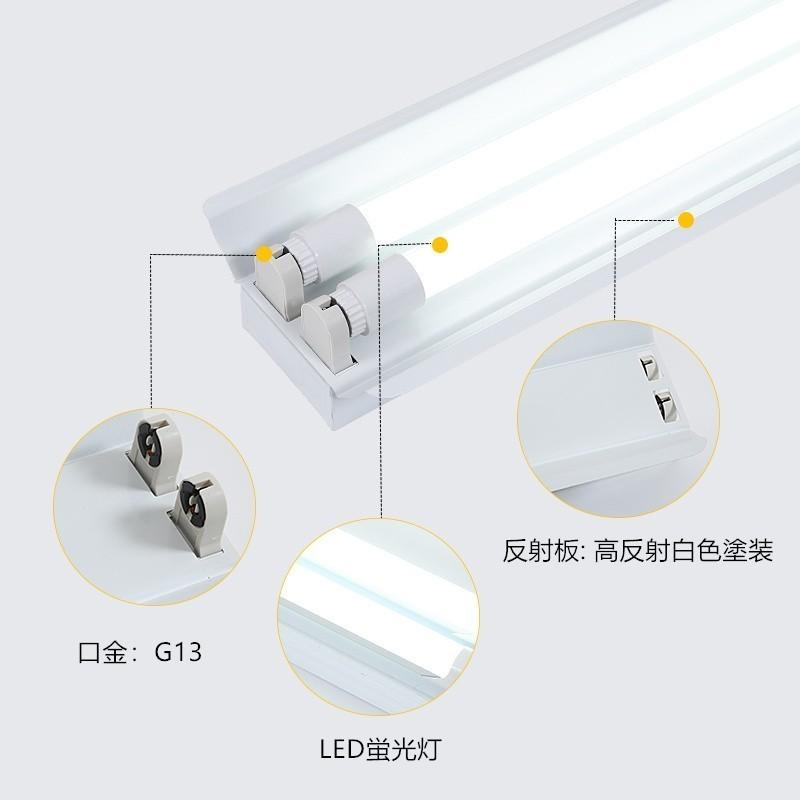 LED蛍光灯器具2灯式 笠付トラフ型 5360LM高輝度 LED蛍光灯付き 40W形