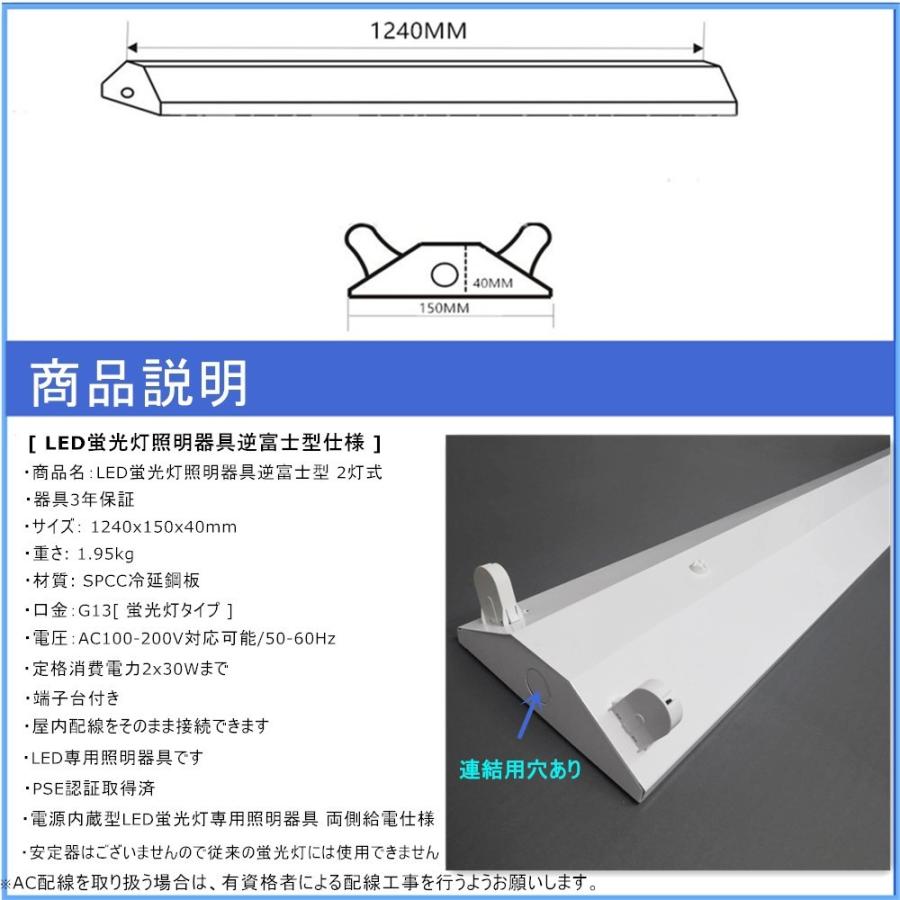 照明器具　蛍光灯　天井照明　２個セット LED蛍光灯器具 40W形 2灯式 5360LM高輝度省エネタイプ LEDベースライト