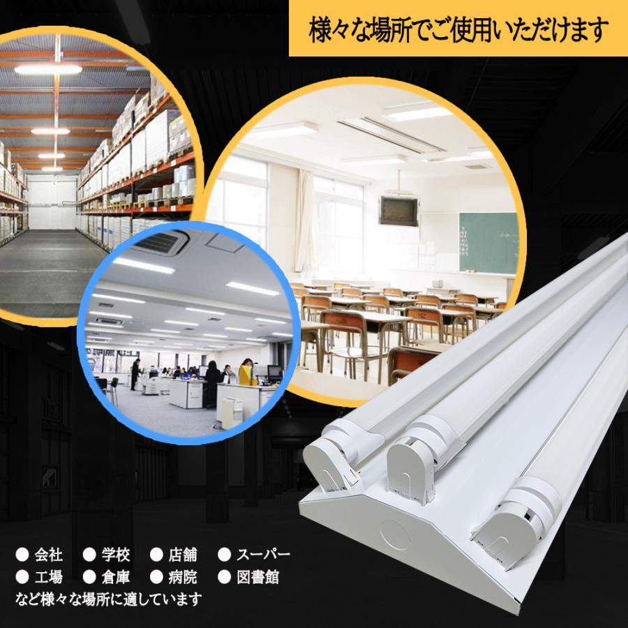 10台セット LED蛍光灯器具 40W型3灯式 逆富士型 LED蛍光灯付き 10台セット LED蛍光灯器具 40W型3灯式 逆富士型 LED蛍光灯付き