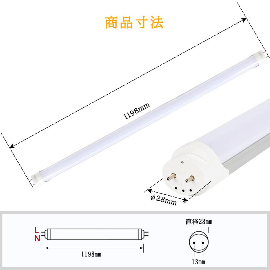 LED蛍光灯 片側給電 40W形 LED直管蛍光灯 40W型 1198mm 高輝度 全光束