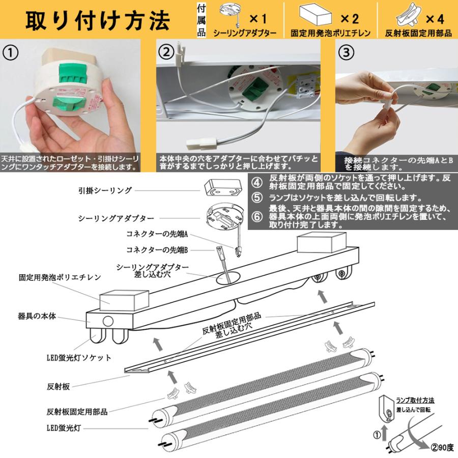 LED蛍光灯器具 引掛シーリング式 トラフ型 40W型2灯式 器具のみ