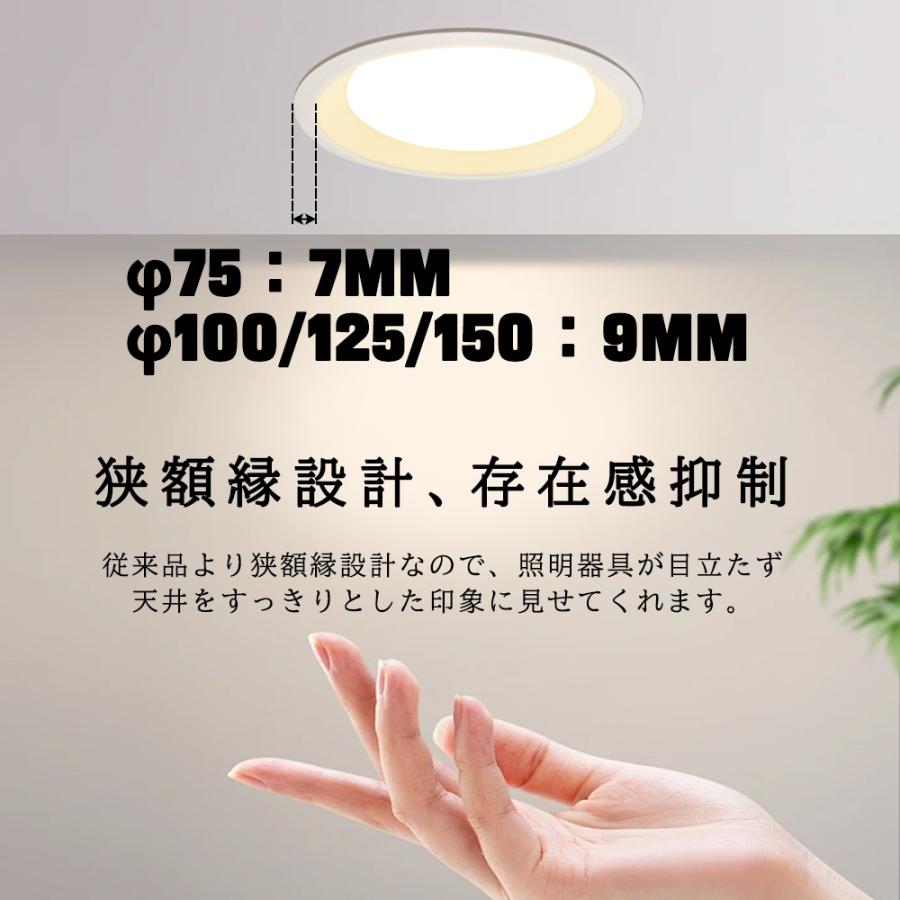 ledダウンライト 天井埋込式 一体型 75φ 100φ 125φ 150φ おしゃれ 拡散