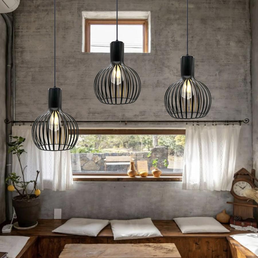 送料無料 鉄製球状 ペンダントライト E26口金 本体のみ 2種取付