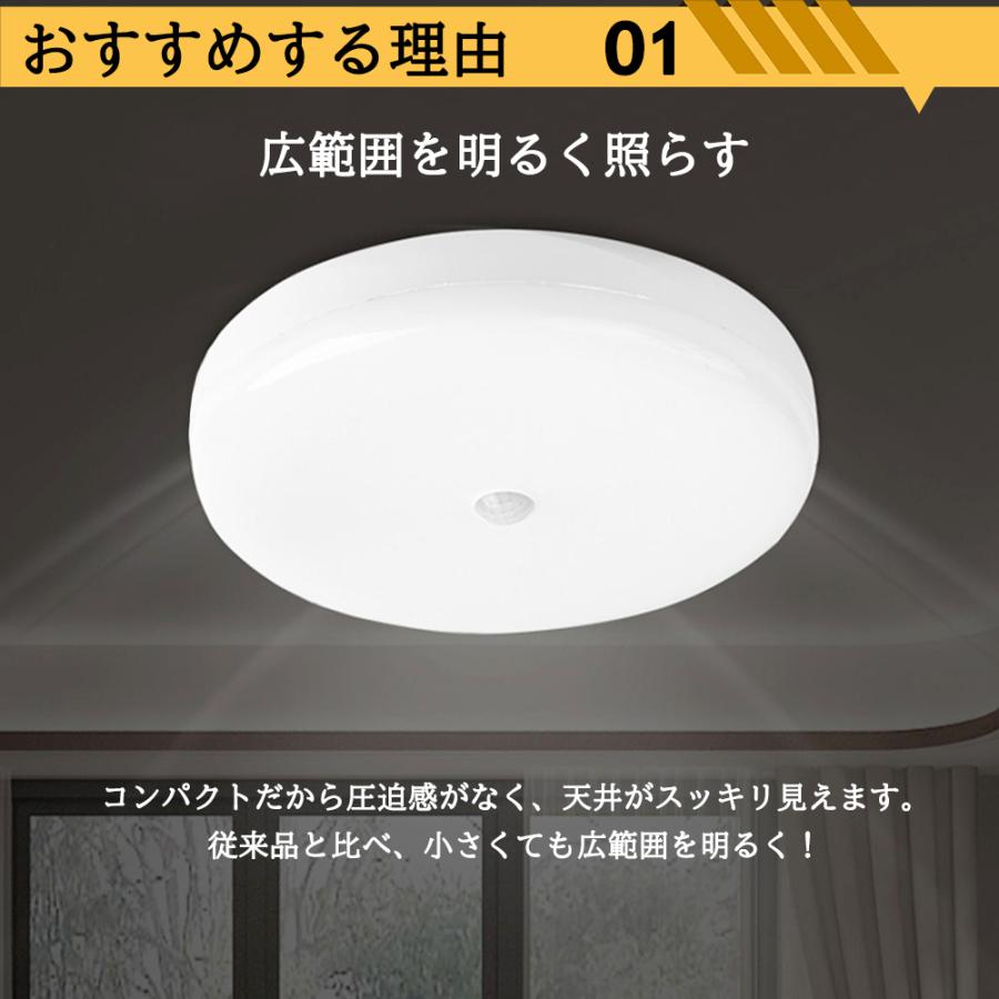 小型LEDシーリングライト 光・人感センサー付 2台セット 100W相当