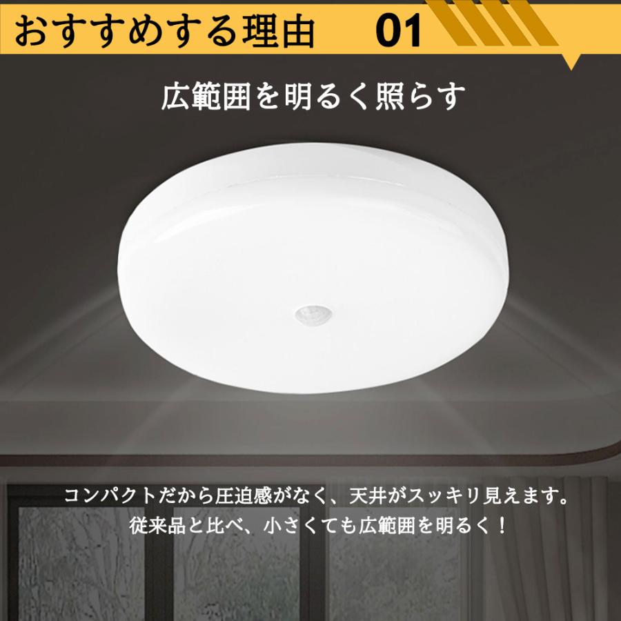 小型LEDシーリングライト 光・人感センサー付 2台セット 100W相当