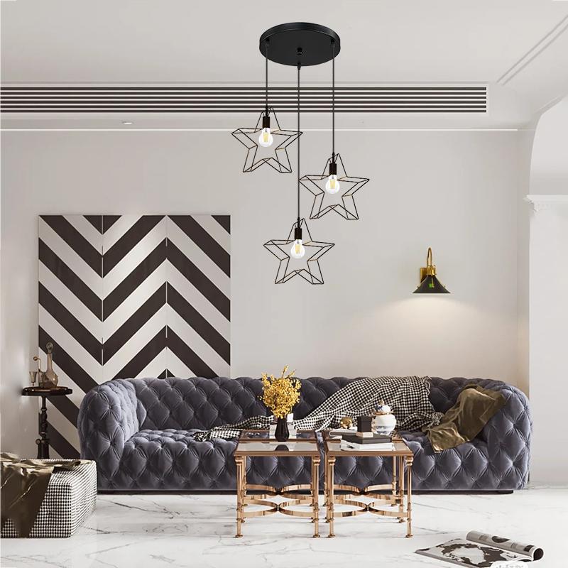 ペンダントライト シーリングライト 星型3灯 吊り下げ照明 ダイニング