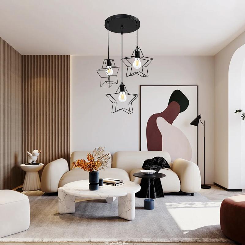 星型⭐︎ペンダントライト　3個セット ペンダントライト シーリングライト 星型3灯 吊り下げ照明 ダイニング
