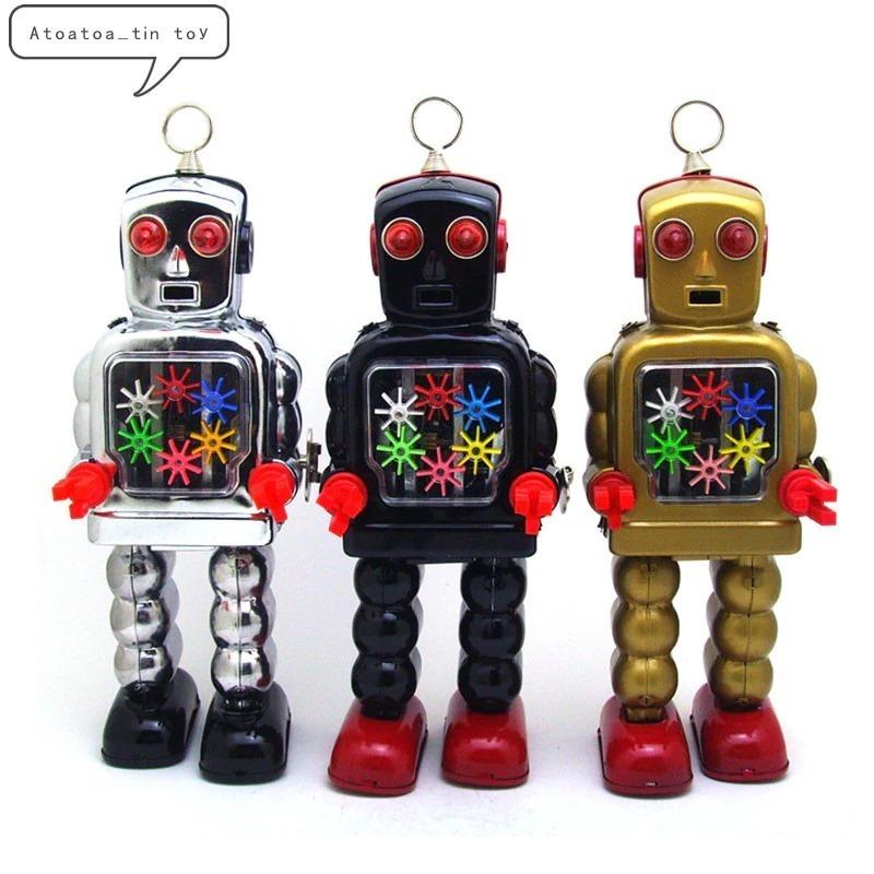 ロボット ヴィンテージ レトロ ブリキのロボ ハイホイールロボット 懐かしいゼンマイ仕掛け ブリキのおもちゃ｜sumairusyoppu