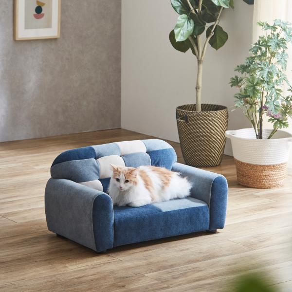 後藤家具 パッチワークソファ ブルー メーカー直送 : すまいるぷろ
