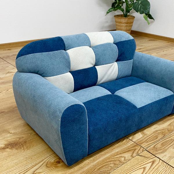 後藤家具 パッチワークソファ ブルー メーカー直送 : すまいるぷろ 
