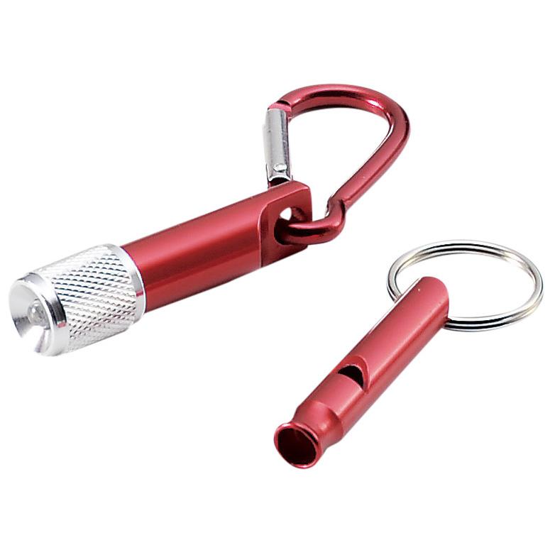 防災 夜間 笛アルミライト&ホイッスルカラビナ付 | ブランド登録なし | 01