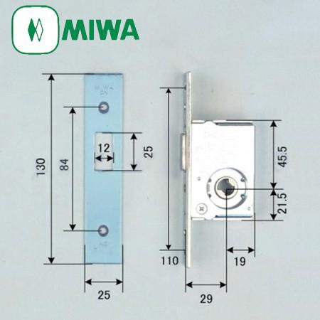 美和ロック MIWA 錠ケース DN 箱錠 バックセット29mm 狭框扉向け