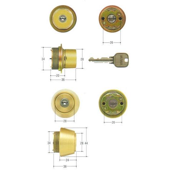 MIWA 美和ロック U9シリンダー LIX(TE0)タイプ+LSP(TE24)タイプ　鍵 交換 取替え 2個同一セット MCY-404  防犯 防犯対策｜sumapro