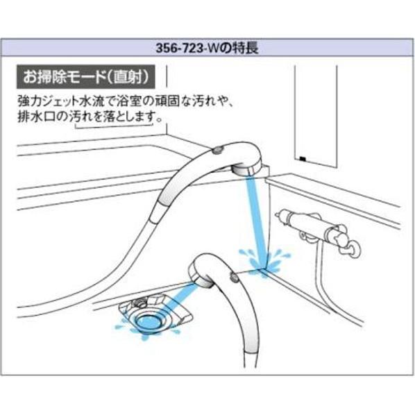 お風呂掃除 バス用お掃除 シャワー  強力 ジェット水流 カクダイ 356-723-W |  | 04