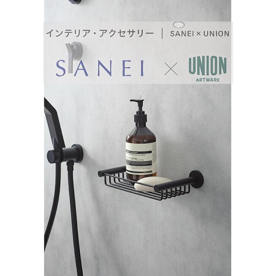 ソープディッシュ（マットブラック）SANEI×UNION アイアン 洗面棚 浴室棚 お風呂 石鹸 収納 | SANEI（水栓金具）