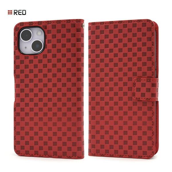 【未使用】ブルーレーベル iPhone 14 手帳型 ケース チェック レッド 未使用】ブルーレーベル iPhone 14 手帳型 ケース チェック