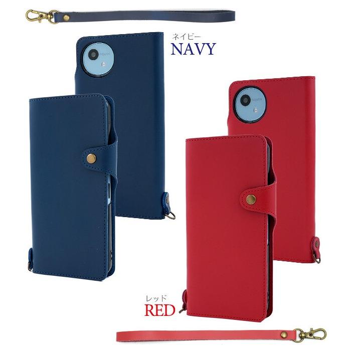 AQUOS wish aquos wish5 wish4 ケース 手帳型 本革 ストラップ