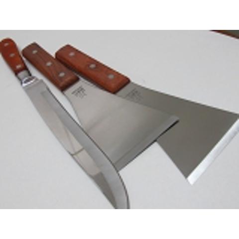 鉄板焼き道具、プロ用、33cm鉄板ナイフ1＋23，5cm返し2、セット販売｜sumi-kurasishop｜02