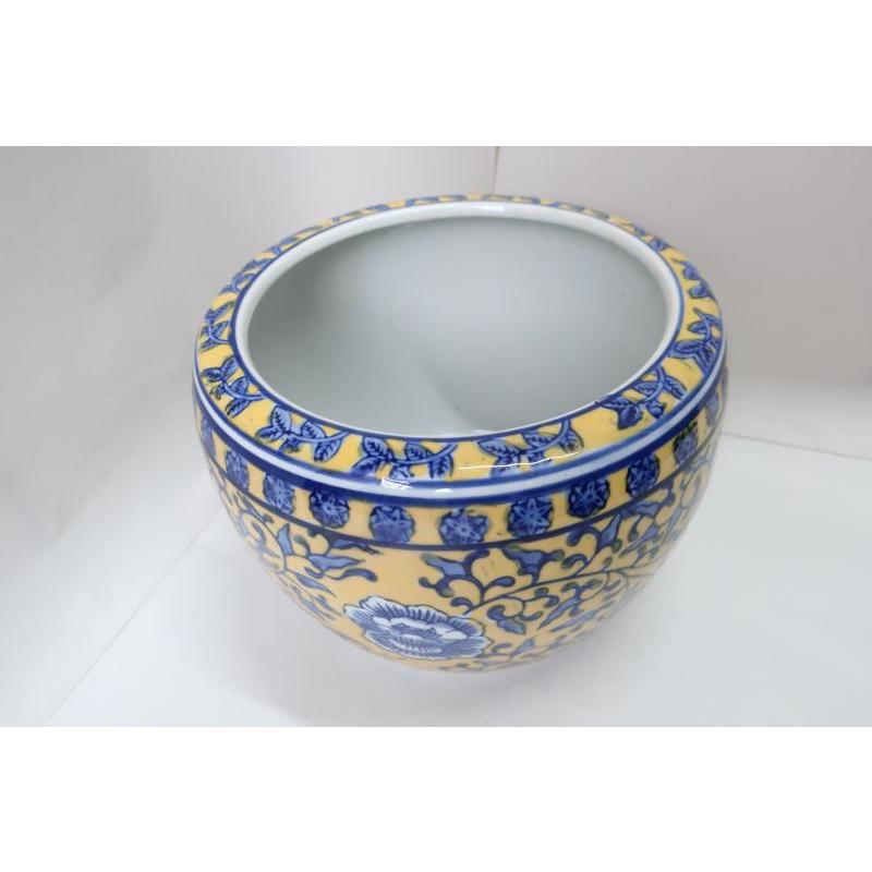手火鉢セット〜黄バラ火鉢H15x20cm、真鍮火箸、五徳(小)、手火鉢3点
