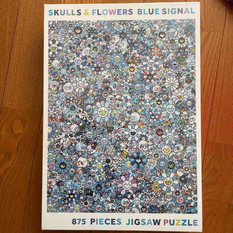 最も信頼できる最も信頼できる村上隆 パズル SKULLS FLOWERS BLUE
