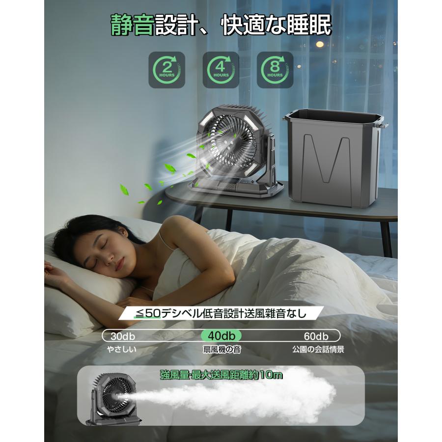 2026年モデル.10l.40000mAh】ミストファン コードレス キャンプ扇風機