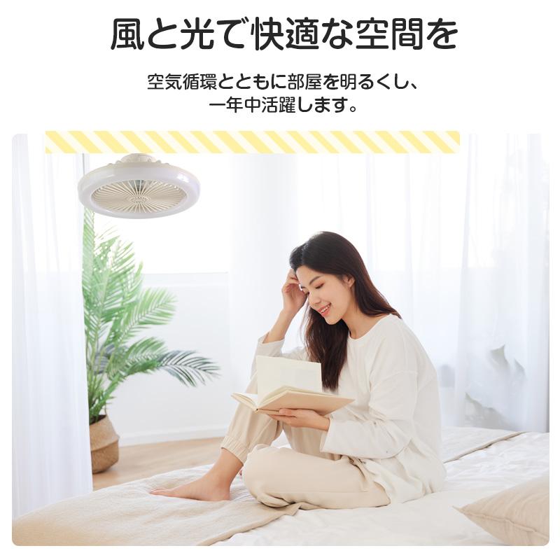 シーリングファンライト 小型 工事と穴開け不要 サーキュレーター30W