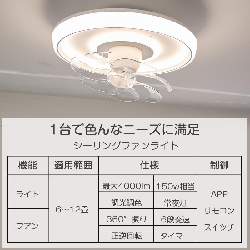 シーリングファンライト led 150W相当 静音 4000lm 扇風機