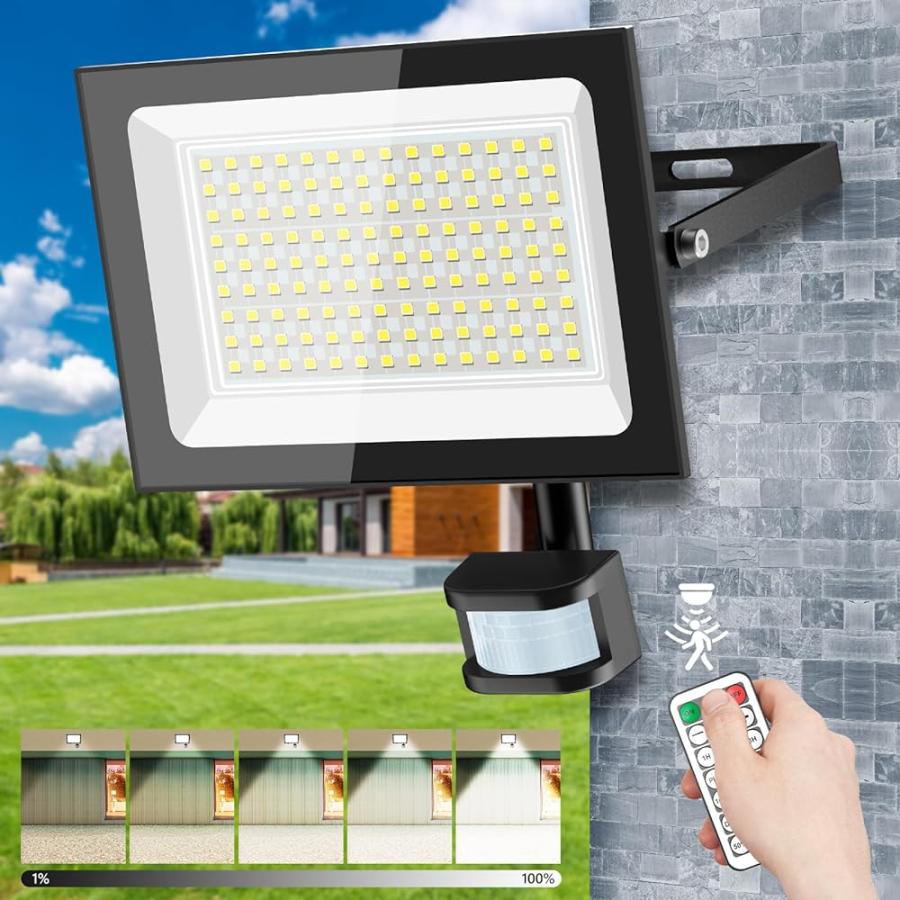 センサーライト【リモコン操作.2台セット】100W/15000LM投光器LED 超