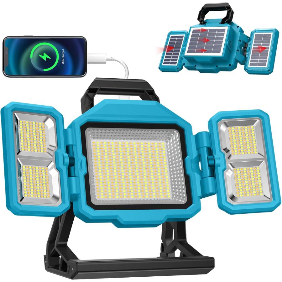 時間限定sale 投光器充電式led【36000mAH大容量.3面超爆光】充電式