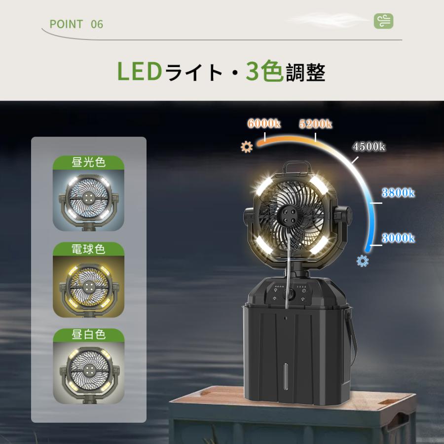 キャンプ扇風機 ミストファン 充電式【ミスト噴霧機能.瞬間冷却