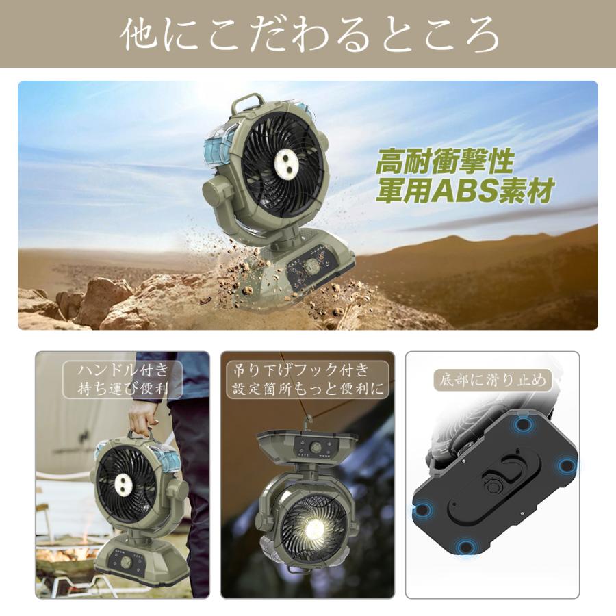 キャンプ扇風機 ミストファン 充電式【ミスト噴霧機能.瞬間冷却