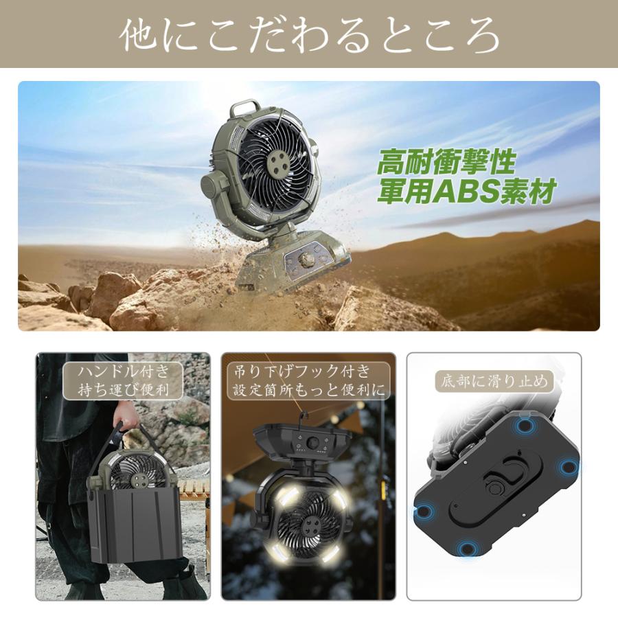 キャンプ扇風機 ミストファン 充電式【ミスト噴霧機能.瞬間冷却