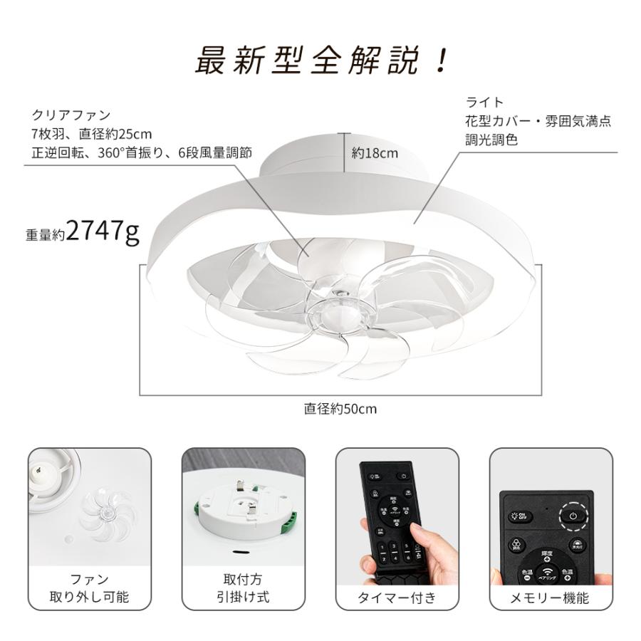 本日限定クーポン【2026限定モデル花感】LED天井シーリングファン