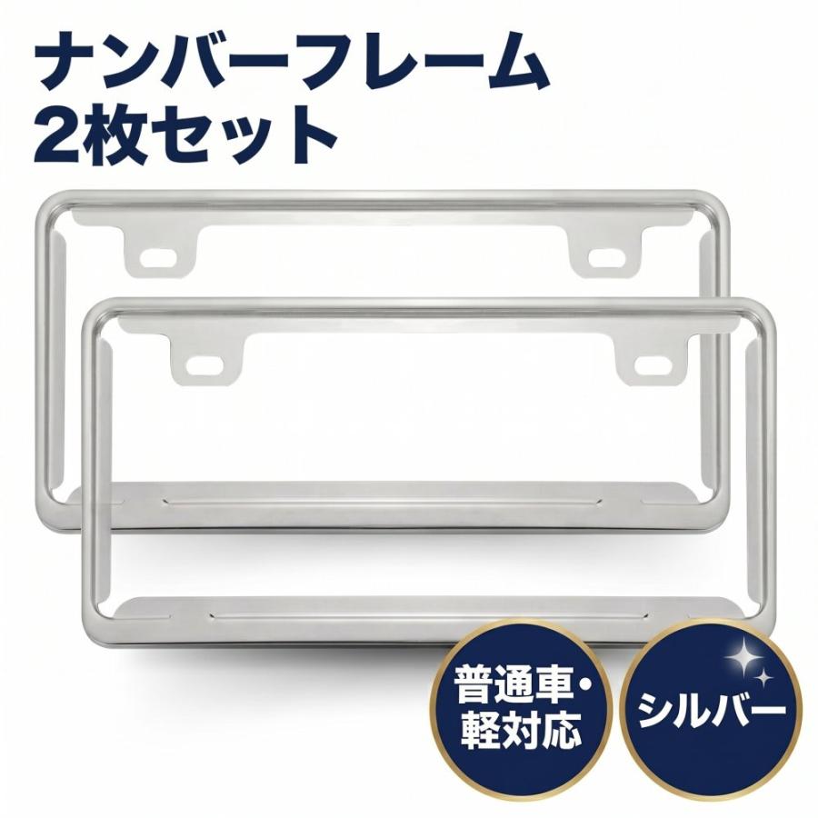 ナンバープレート フレーム 2枚セット 車用 汎用 おしゃれ シンプル 