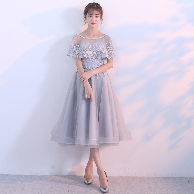 パーティードレスレディース花柄ショールグレーワンピースワンピ結婚式パーティ成人式社交お呼ばれ花嫁二次会ドレスフォーマルカラードレス 予約販売品