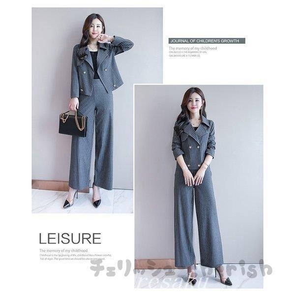 人気ブランド新作豊富 セットアップレディースワイドパンツスーツジャケットフォーマル2点セットセレモニースーツ卒業式入学式ママおしゃれスーツストライプ通勤ol40代 卒業式 パンツスーツ カラー 紺色 Www Emeraldrose Com